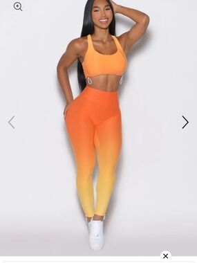 Bombshell Sportswear Ombre Toggle Leggings & Sports Bra set, NWT, Small